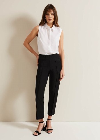 Phase Eight Miah Capris Trousers Black USA | 9508473-TK